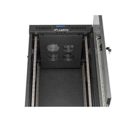 24. LANBERG SZAFA INSTALACYJNA RACK STOJĄCA 19" 24U 600X600 CZARNA DRZWI PRZESZKLONE LCD (FLAT PACK) V2