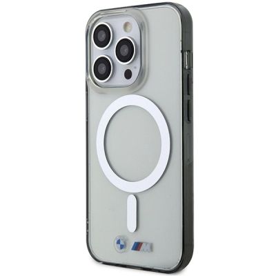 2. Etui BMW Silver Ring MagSafe na iPhone 15 Pro - przezroczyste