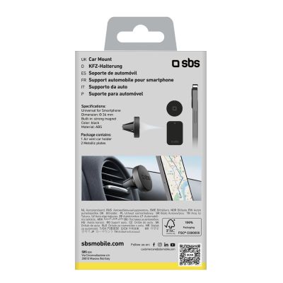2. Uchwyt na smartfona SBS TESUPPUNIVAIRMAG magnetyczny, na kratkę nawiewu - czarny