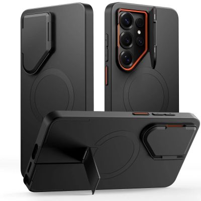 Etui Tech-Protect Kevlar Aura MagSafe na Samsung Galaxy S26 Ultra - czarno-pomarańczowe