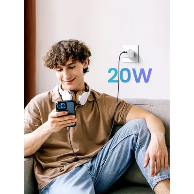 8. Ładowarka Ugreen Nexode mini CD318 15324 sieciowa GaN 20W USB-C  PD 3.0 / QC 4.0 - biała