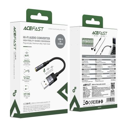 5. Adapter Acefast J13 USB-A do mini jack 3.5 mm - czarny