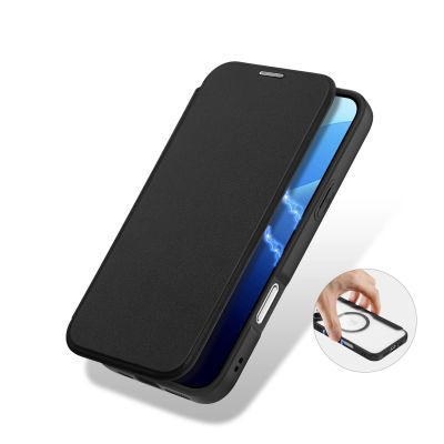 7. Etui Dux Ducis Skin X Pro na iPhone 16 Pro z MagSafe i klapką - czarne