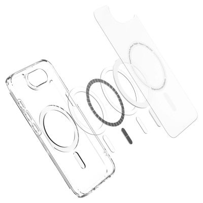 9. Etui Spigen Ultra Hybrid MagSafe na iPhone 16e / 17e- białe, półprzezroczyste