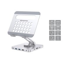 Uchwyt na tablet CONCEPTRONIC ze stacją dokującą 8 w 1 srebrny