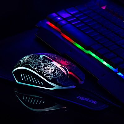 8. LogiLink ID0185 klawiatura Dołączona myszka Gaming USB QWERTY Angielski Czarny