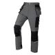 Spodnie robocze Mix&Match, 4 way stretch, z kaburami, Cordura, szaro-czarne, rozmiar M