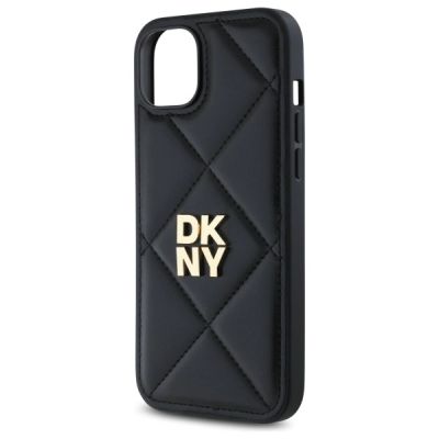 6. Etui DKNY Quilted Stack Logo na iPhone 15 Plus - czarne