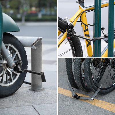 4. Zapięcie rowerowe Rockbros LFCXR0085 składane z szyfrem - czarne