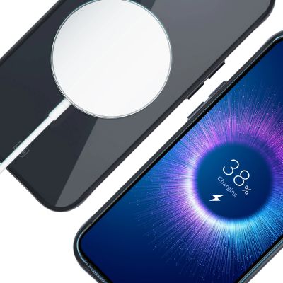 7. Etui 3mk Satin Armor MagCase z MagSafe na iPhone 13 / 14 - przezroczyste z czarną ramką