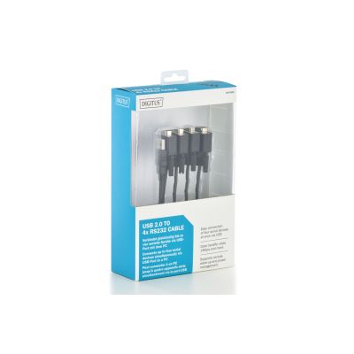 5. Adapter DIGITUS DA-70159 (USB M - 4x RS-232 M; 1,5m; kolor czarny)