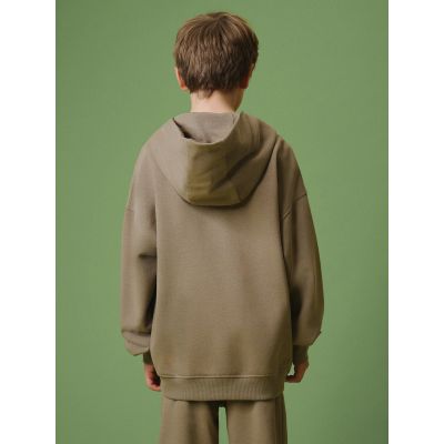 2. Bluza dresowa loose z kapturem chłopięca 4F 4FJRSS26TSWSM3051-83S