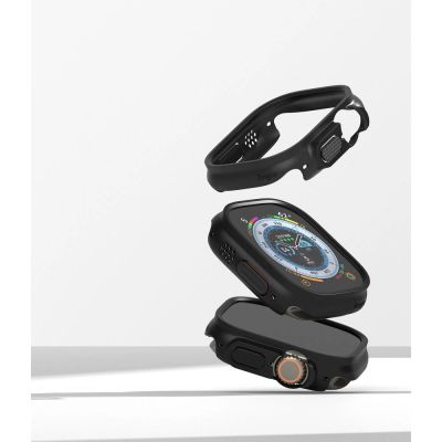 6. Etui Ringke Slim 2-pack na Apple Watch Ultra 1 / 2 (49 mm) - przezroczysty i czarny mat