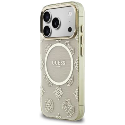 2. Etui Guess IML Peony Dot MagSafe na iPhone 17 Pro - beżowe