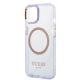 6. Etui Guess Gold Outline Translucent MagSafe na iPhone 14 - purpurowe
