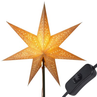 2. GWIAZDA DEKORACYJNA Z PODŚWIETLENIEM LED wys:65CM CHAMPAGNE