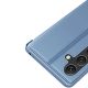 6. Clear View Case etui do Samsung Galaxy S25+ pokrowiec z klapką - niebieskie