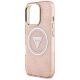 6. Etui Guess IML Metal Glitter 4G Circle Triangle MagSafe na iPhone 16 Pro - różowe