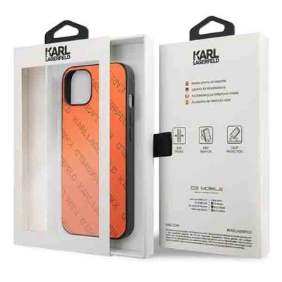 8. Etui Karl Lagerfeld Perforated Allover na iPhone 13 / 14 / 15 6,1" - pomarańczowe