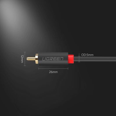 17. Kabel Ugreen AV104 10518 audio 2RCA (męski) / 2RCA (męski) 2m - szary