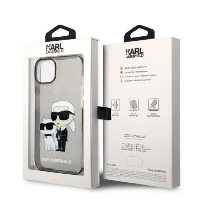 8. Etui Karl Lagerfeld Glitter Karl&Choupette na iPhone 14 Plus - czarne