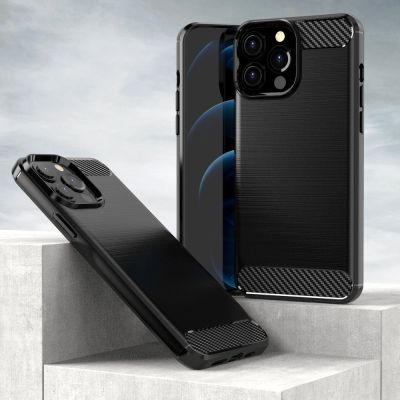 3. Carbon Case elastyczne etui pokrowiec iPhone 13 Pro Max czarny