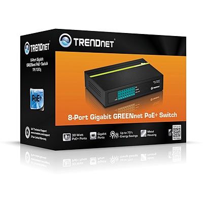 4. Przełącznik TRENDnet 8 portów Gbit PoE+ 123W Metal