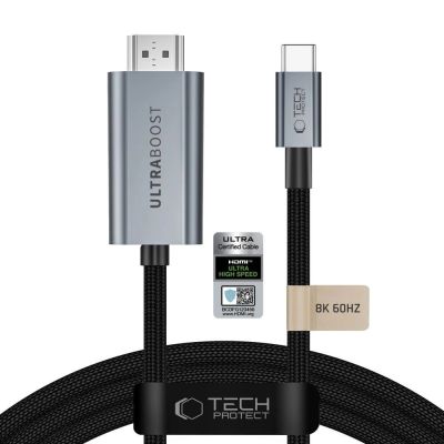 9. Kabel Tech-Protect UltraBoost USB-C to HDMI 2.1 200 cm 8K 60HZ - szary