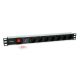 2. Equip 333309 rozdzielacz zasilania PDU 7 x gniazdo sieciowe 1U Czarny, Srebrny