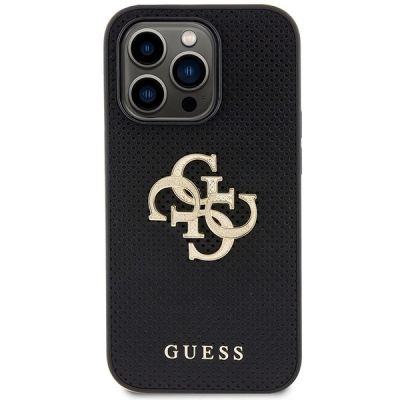 3. Etui Guess Perforated 4G Glitter do iPhone 15 Pro - czarne