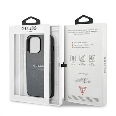 8. Etui Guess Saffiano Strap na iPhone 13 Pro / iPhone 13 - szare