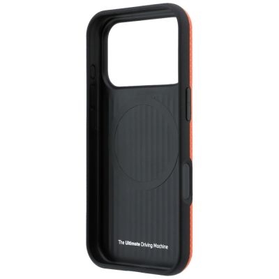 7. Etui BMW M Quadrille Kevlar Metal Logo MagSafe na iPhone 17 Pro Max / 18 Pro Max - pomarańczowe
