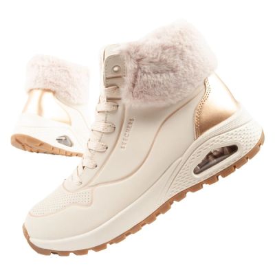 Skechers Uno Rugged buty sportowe damskie botki ocieplane zimowe beżowe