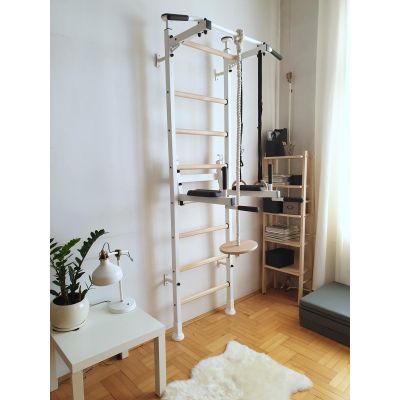 46. DRABINKA GIMNASTYCZNA DRĄŻEK PORĘCZ AKCESORIA DZIECIĘCE BIAŁY MAT BENCHK 413