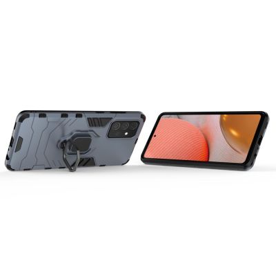 4. Ring Armor pancerne hybrydowe etui pokrowiec + magnetyczny uchwyt Samsung Galaxy A72 4G niebieski