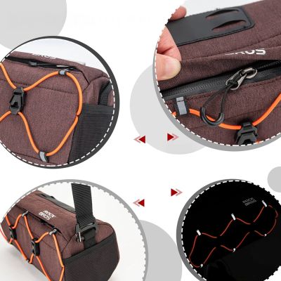5. Torba rowerowa Rockbros 30110054003 na kierownicę 2,2L - brązowa