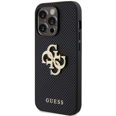 2. Etui Guess Perforated 4G Glitter do iPhone 15 Pro - czarne