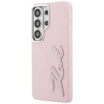 2. Etui Karl Lagerfeld Grained Signature Metal Resin Logo na Samsung Galaxy S26 Ultra - różowe