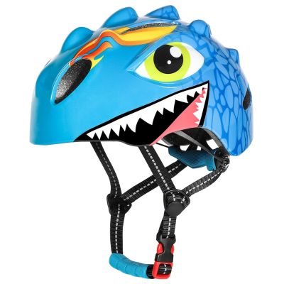 5. Kask rowerowy dziecięcy Wozinsky motyw smok lekki 50-54 cm - niebieski
