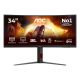 21. AOC G4 CU34G4CAP monitor komputerowy 86,4 cm (34") 3440 x 1440 px UltraWide Quad HD LCD Czarny, Czerwony