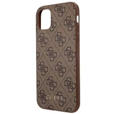6. Etui Guess 4G Metal Gold Logo na iPhone 11 / Xr 6,1" - brązowe
