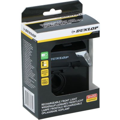 8. LAMPKA ROWEROWA PRZEDNIA LED USB-C CERTYFIKAT 3 TRYBY DUNLOP