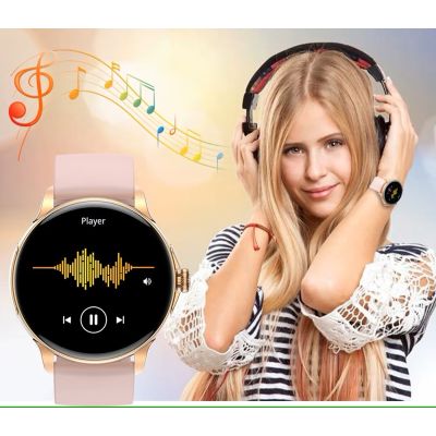 9. Smartwatch Damski Rubicon RNCF35 ROSE GOLD Bransoleta + Pasek Pink