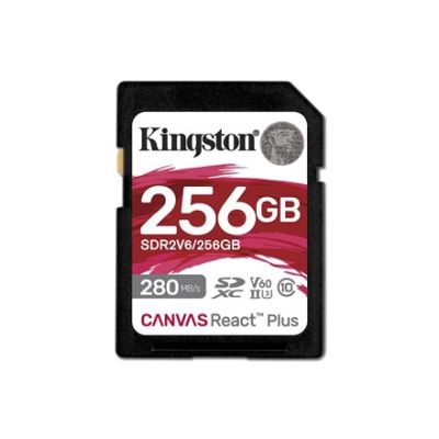 12. KINGSTON SDXC Canvas 256GB React Plus UHS-II 280R/150W U3 V60 for Full HD/4K