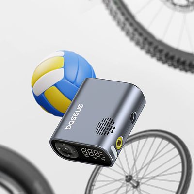 13. Pompka elektryczna Baseus PrimeTrip Series z cyfrowym wyświetlaczem do rowerów - czarna