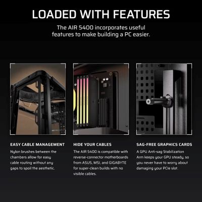 12. Obudowa Corsair AIR 5400 RS-R ARGB Tempered Glass Mid-Tower, Black