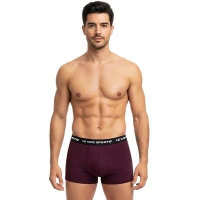 4. Le Coq Sportif bokserki majtki męskie 3PAK czarne szare bordowe
