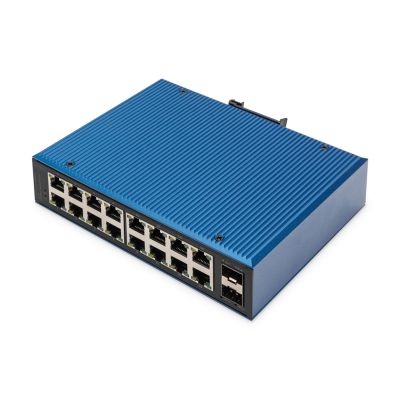 6. Przemysłowy switch 16x 1000Base-TX + 2x uplink 1000Base-FX (bez modułu) DIN rozszerzony zakres temp.