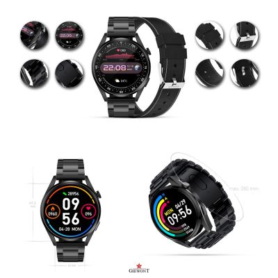 2. Smartwatch GIEWONT Vertex SmartCall GW450-2 Carbon/Carbon Leather