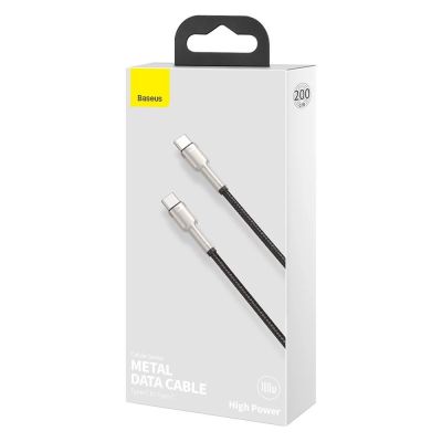 5. Kabel Baseus Cafule Series Metal Data USB-C / USB-C PD QC SCP 100W 5A 2 m - czarny